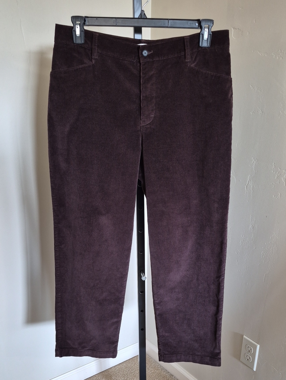 Lee Women's Corduroy Trousers in Dark Brown Size 16 Petite